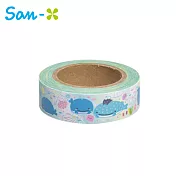 【日本正版授權】甚平君鯊 紙膠帶 15mm寬 手帳貼 甚平鯊/甚平君/鯨鯊先生