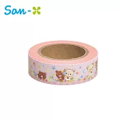 【日本正版授權】拉拉熊 紙膠帶 15mm寬 手帳貼 懶懶熊 Rilakkuma -粉色款