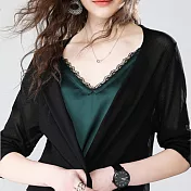 【KISSDIAMOND】長版針織披肩薄款防曬罩衫外套(涼感/百搭/輕薄/親膚/六色 M-2XL可選)M黑色