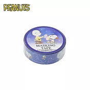 【日本正版授權】史努比 紙膠帶 15mm寬 手帳貼 Snoopy PEANUTS -星空款