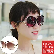 seoul show首爾秀 香香風銅模花朵太陽眼鏡UV400墨鏡 9825銅模茶