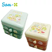 【日本正版授權】角落生物 二抽 塑膠收納盒 抽屜盒/置物盒 桌面收納 角落小夥伴 -淺綠款