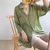 【那木】珠光微透防晒空調襯衫(2色)    FREE果綠