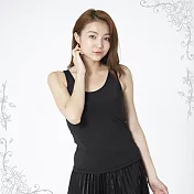 【2F韓衣】無鋼圈圓領背心舒適Bar-T-S黑