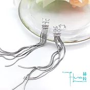 【Hera 赫拉】韓劇德魯納酒店同款水鑽長款流蘇銀針耳釘/耳環銀色