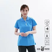 【遊遍天下】MIT女款吸濕排汗抗UV機能POLO衫(GS10026)M水藍