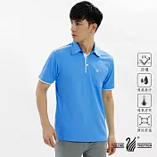 【遊遍天下】MIT男款吸濕排汗抗UV機能POLO衫(GS10026)M水藍