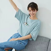 【慢。生活】花園派對破損感假兩件上衣 713 FREE藍色