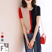 【MsMore】米蘭初秋時尚雜誌名品冰涼絲針織短袖上衣#104851F紅