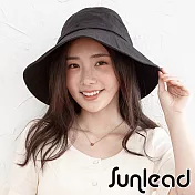 Sunlead 小顏效果。防曬寬緣可折邊透氣遮陽帽 (黑色)