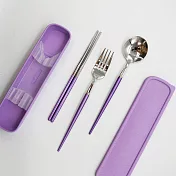 【優多生活】304不鏽鋼日系餐具組（魔幻紫）