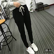 【Jilli~ko】束帶休閒小腳衛褲 J7057 FREE黑色