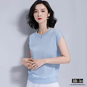 【Jilli~ko】薄款亮絲冰絲針織衫 A670 FREE淺藍