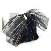 【PinkyPinky Boutique】多層次雪紗緞帶抓夾(黑色)