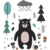 韓國進口熱轉印貼紙-熊與雲