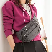 1818 兩夾層6口袋輕量腰包&胸包 灰(X19030-2)