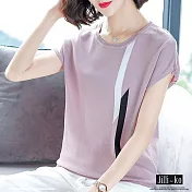 【Jilli~ko】撞色造型冰絲針織衫 J7064 FREE粉紅色