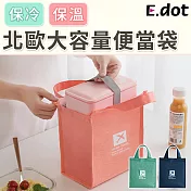 【E.dot】北歐風防水保溫保冰野餐便當袋粉橘