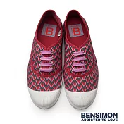 BENSIMON 法國國民鞋 季節限定 (女) 復古印花綁帶款-PinkEU37Pink