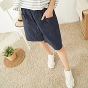 【慢。生活】鬆緊腰大口袋短褲 11554 FREE深藍