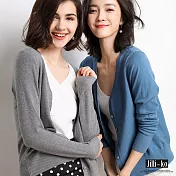 【Jilli~ko】薄款羊毛開扣針織衫 576 FREE藍色