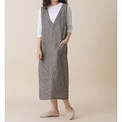 【e.life 質感衣著】盎格魯｜後微開衩背心長裙 120006119F深灰