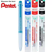 (1筆3芯)PENTEL限量印花樂聯名i+三色筆管 鐵花窗藍