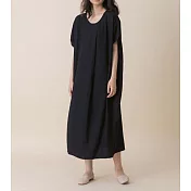 【e.life 質感衣著】仲夏之禮｜棉麻後綁帶長洋裝 120010119F黑