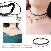 日本顯瘦雙層蕾絲頸鍊項圈鎖骨鏈短項鍊-珍珠+水鑽-超值2入組kiret