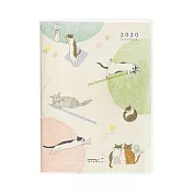 MIDORI POCKET DIARY 2020手帳(月雙週)A6-小貓咪