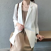 【初色】雪紡西裝外套-共2色-93988(M/L可選)M白色