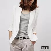 【Jilli~ko】簡約剪裁西裝外套M L J7088 M白色
