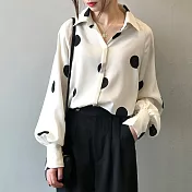 【初色】大波點燈籠袖襯衫-共2色-93997(M/L可選)M米杏色