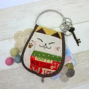 手縫ok!－招財貓鑰匙零錢包(拼布材料包)