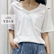 【e.life 質感衣著】街裡的布坊｜胸前小口袋素面上衣 11003119F白