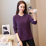【NUMI】森-純色打底針織毛衣-淺紫色-52094-(F可選)F淺紫