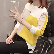 【NUMI】森-撞色針織毛衣-共3色-52097-(F可選)F白色