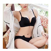 猫耳朵無鋼圈内衣褲-黑32B+M黑