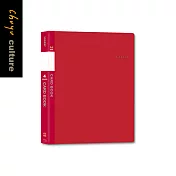 珠友 Leader A4/4孔PP活頁名片本/名片簿/拍立得收納/400名(無耳)紅