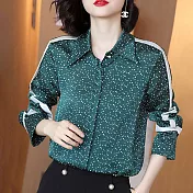 【初色】氣質圓點襯衫-綠色-94026(M-2XL可選)M綠色