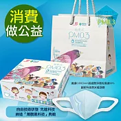 衛風 公益PM0.3奈米薄膜口罩禮盒-素色款-藍色