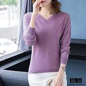 【Jilli~ko】側身螺紋修飾針織衫 805 FREE紫色