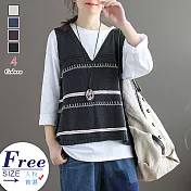 【A.Cheter】韓國必搭顯瘦爆款V領條紋針織背心#104931F灰