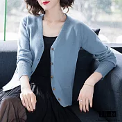 【Jilli~ko】鉤花螺紋針織罩衫 806 FREE藍色