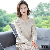 【Jilli~ko】花紋混織針織衫 765 FREE杏色