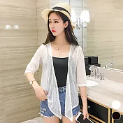 【MsMore】沙巴樂夏輕薄涼爽遮陽綁帶短罩衫#j103803F白