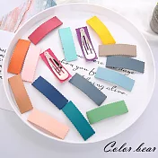 【卡樂熊】韓版簡約方形款霧感造型髮夾/BB夾(兩入組)-隨機不挑色