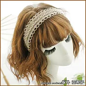 『坂井．亞希子』文藝典雅少女棉麻鏤空蕾絲造型髮箍 -B款(白色線)