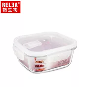 【香港RELEA物生物】520ml方形耐熱玻璃微波保鮮盒