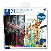 【STAEDTLER 施德樓】軟性色鉛筆24色-鐵盒裝